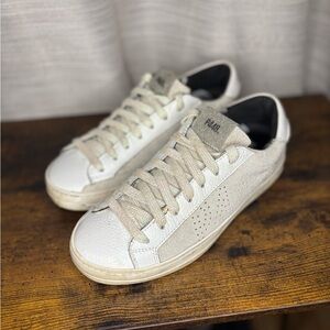 P448 White and Cream Sneakers